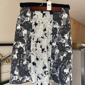 Anthropologie Black & White Flare Skirt